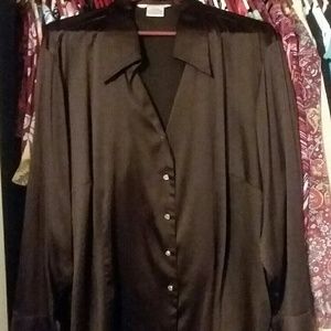 Unique Brown Sateen Blouse